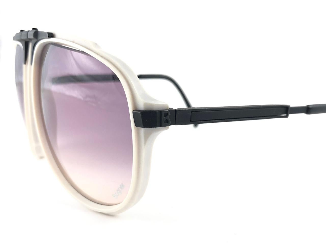 New Vintage Bogner 7003 90 Black & White James Bond Roger Moore 007 Sunglasses 3