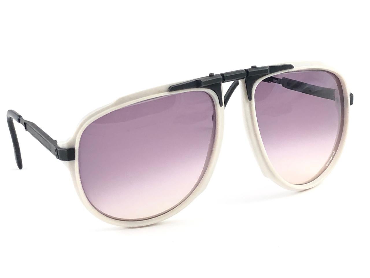 Men's New Vintage Bogner 7003 90 Black & White James Bond Roger Moore 007 Sunglasses