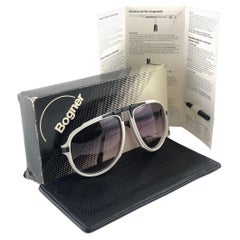 New Vintage Bogner 7003 90 Black & White James Bond Roger Moore 007 Sunglasses