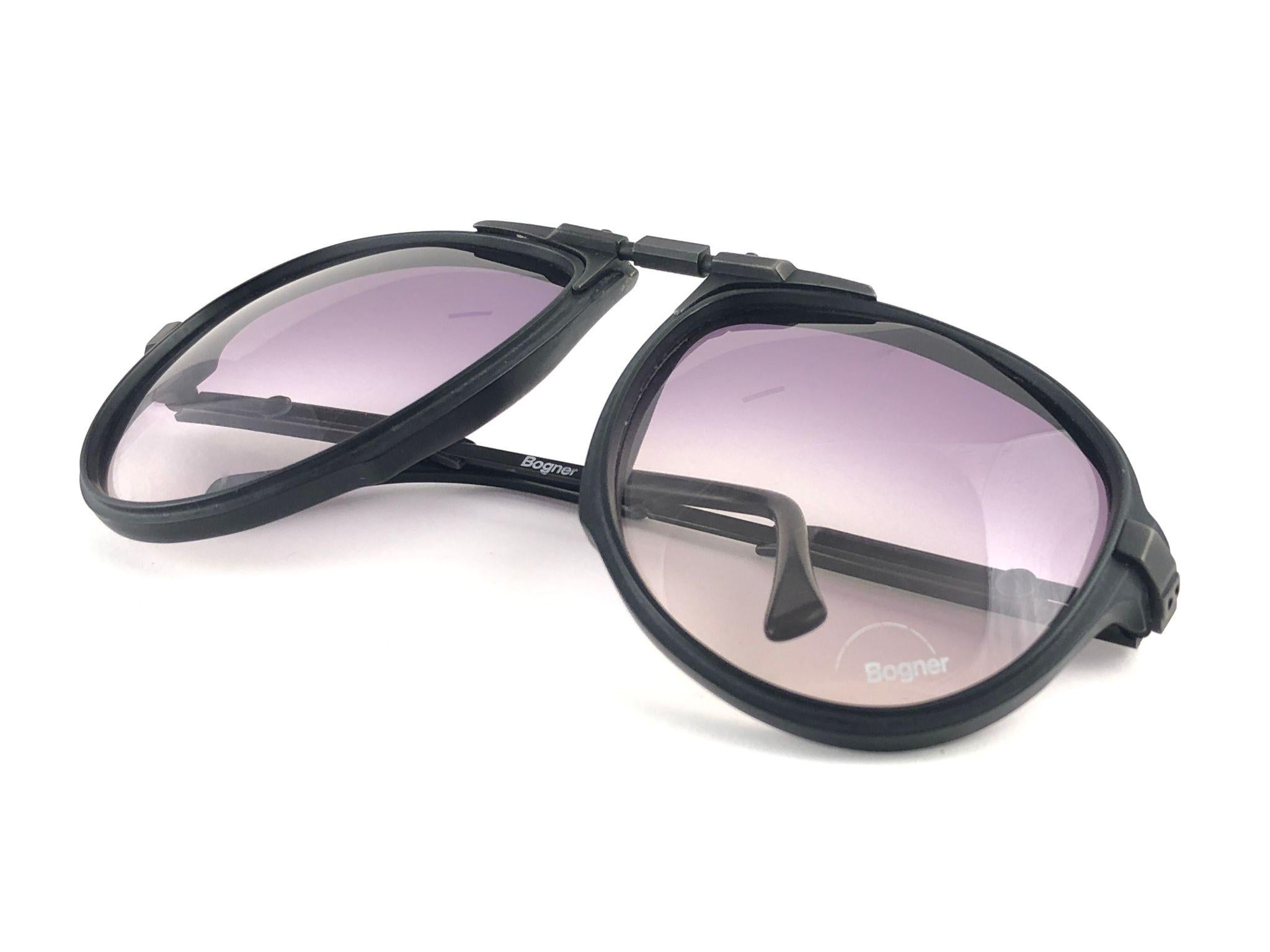 Neue Vintage Bogner 7003 Matte schwarze James Bond Roger Moore Sonnenbrille 7
