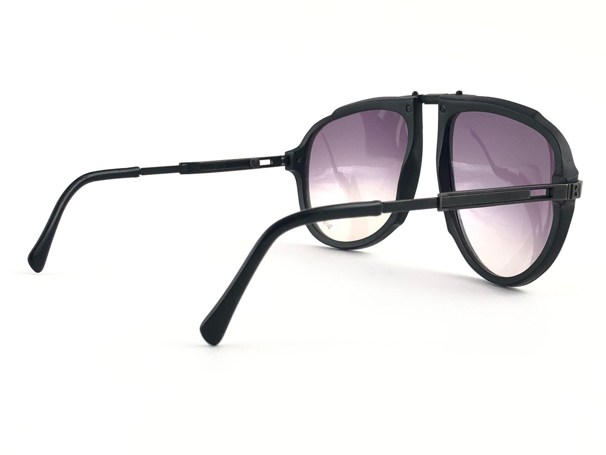 New Vintage Bogner 7003 Matte Black James Bond Roger Moore 007 Sunglasses 2