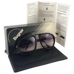 New Vintage Bogner 7003 Matte Black James Bond Roger Moore 007 Sunglasses