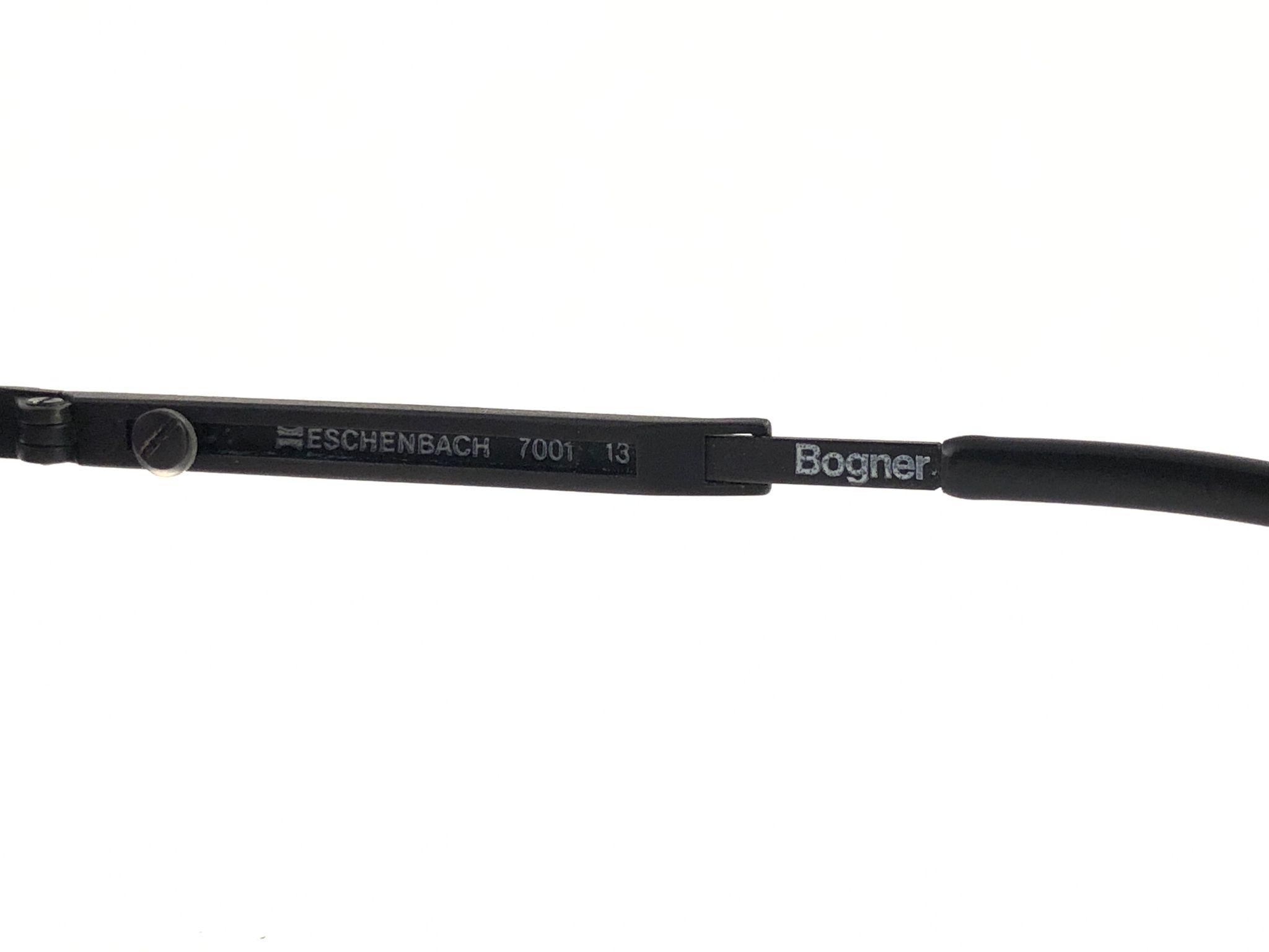 Neuer Vintage Bogner von Eschenbach 7001, großer schwarzer Matte Roger Moore  Sonnenbrillen 1