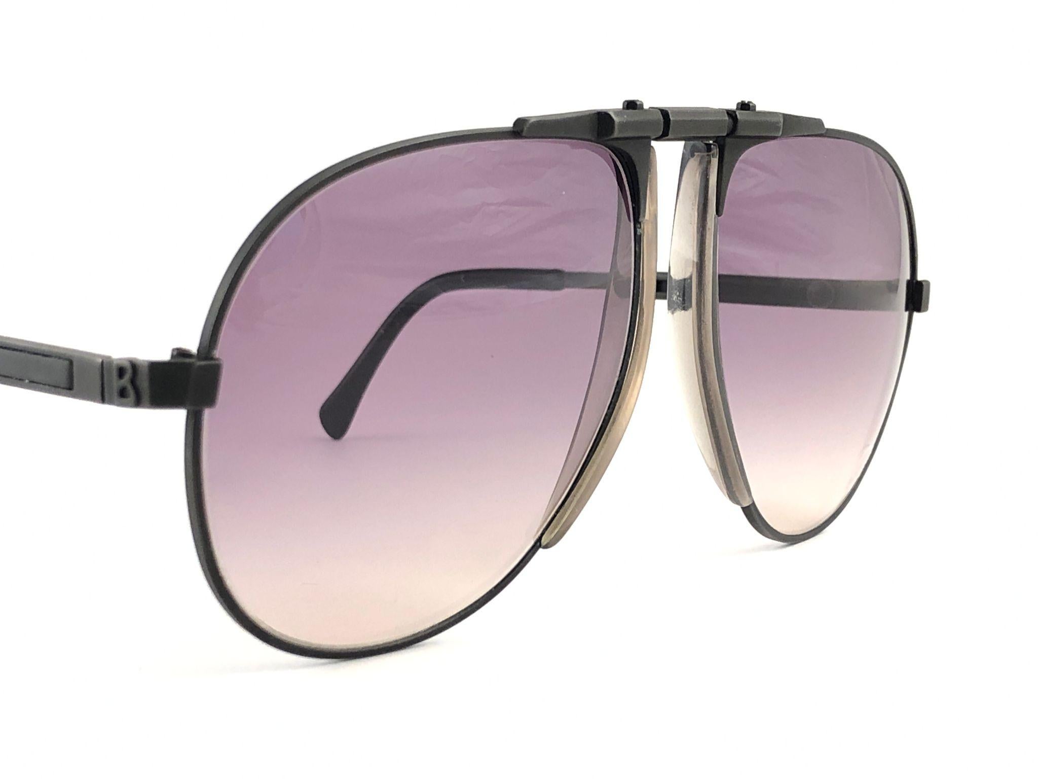 New Vintage Bogner By Eschenbach 7001 Large Black Matte Roger Moore  Sunglasses 2