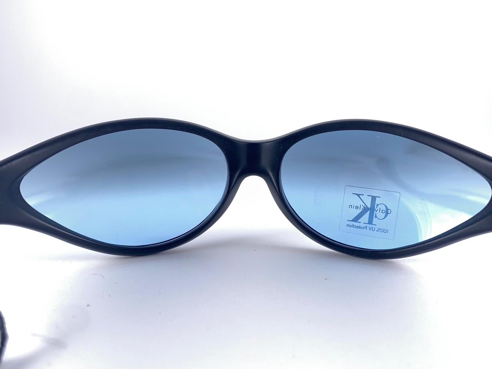 Purple New Vintage Calvin Klein Ck 3012 Matte Black Y2K Sunglasses Made In Italy