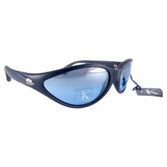 New Vintage Calvin Klein Ck 3012 Matte Black Y2K Sunglasses Made In Italy