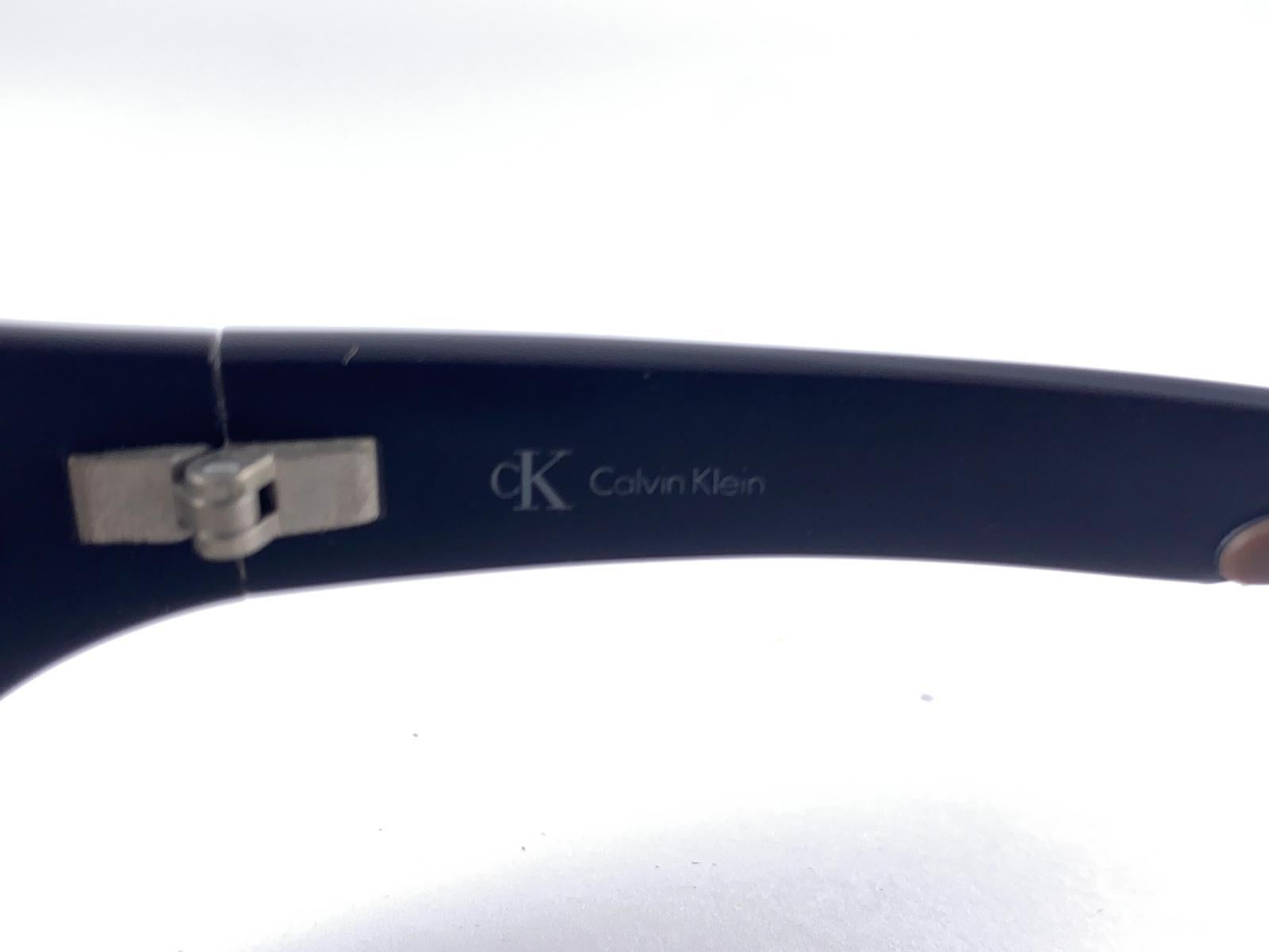 Women's New Vintage Calvin Klein Ck 3012 Matte Brown Y2K Sunglasses Made In Italy For Sale