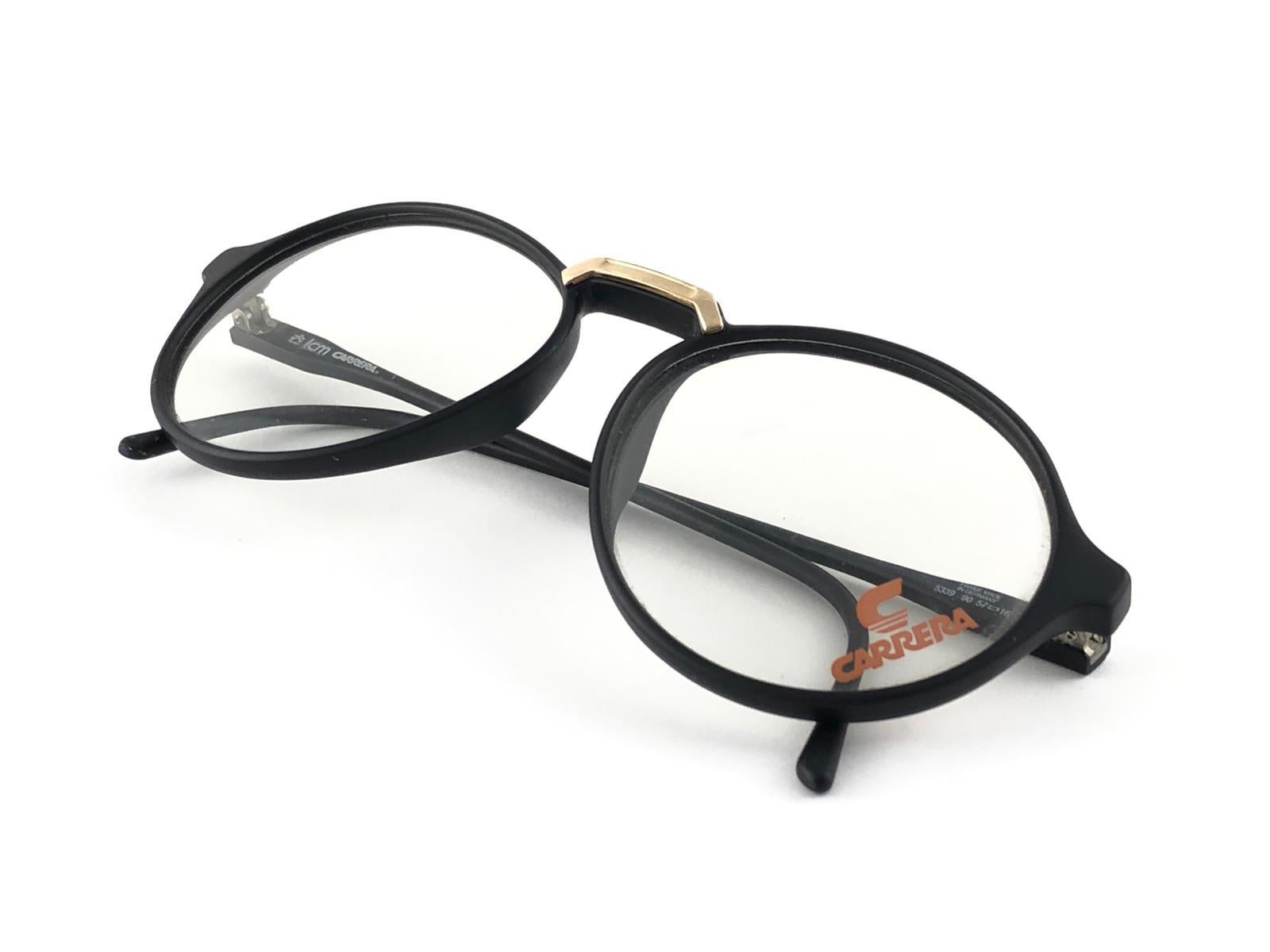 New Vintage Carrera 5339 Black Round Glasses RX Reading Austria In New Condition In Baleares, Baleares