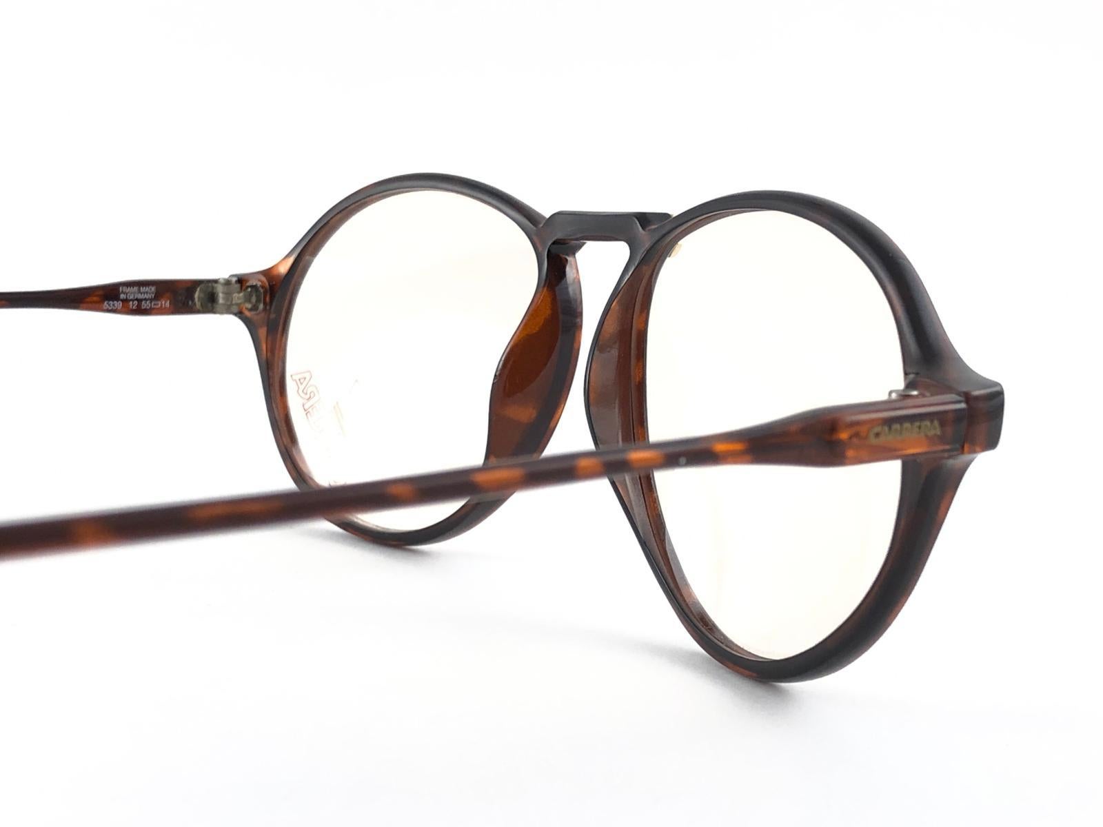 New Vintage Carrera 5339 Tortoise Round Glasses RX Reading Austria In New Condition For Sale In Baleares, Baleares