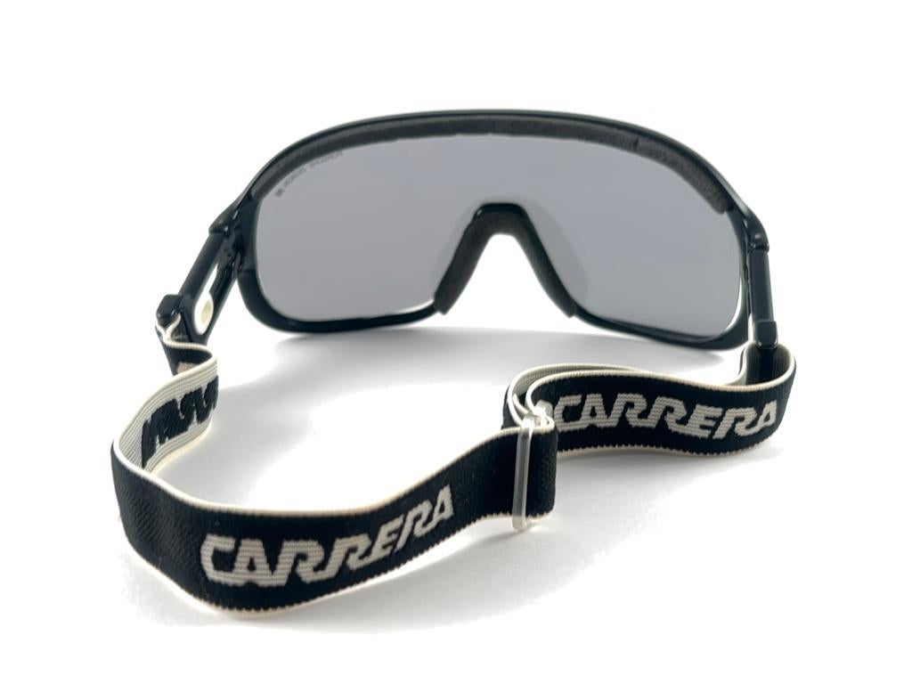 Men's New Vintage Carrera Aviator 5625 50 Black Ski Sunglasses Austria 1980 For Sale