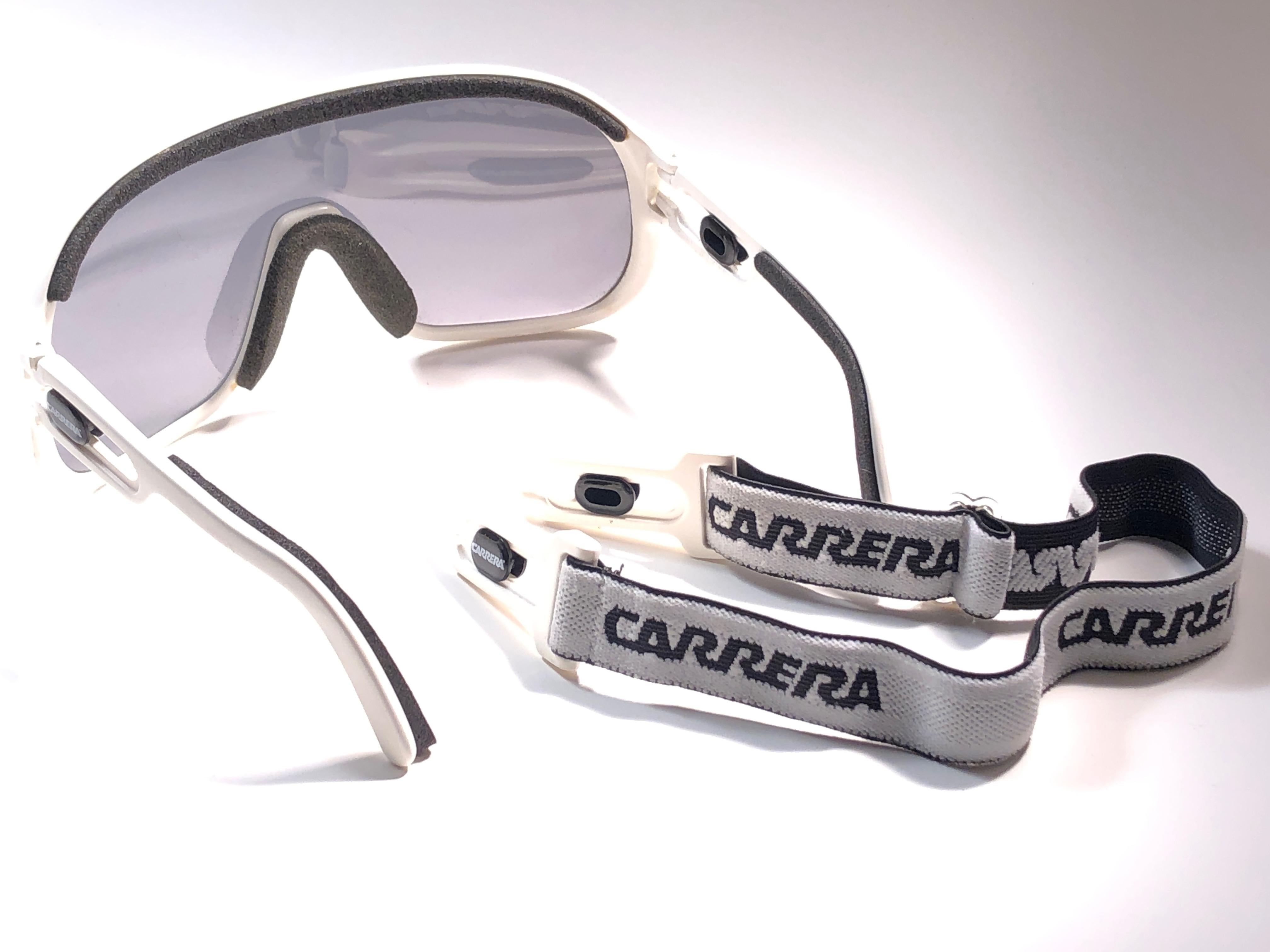 New Vintage Carrera Aviator 5625 White Ski Sunglasses Austria 1980 In New Condition In Baleares, Baleares
