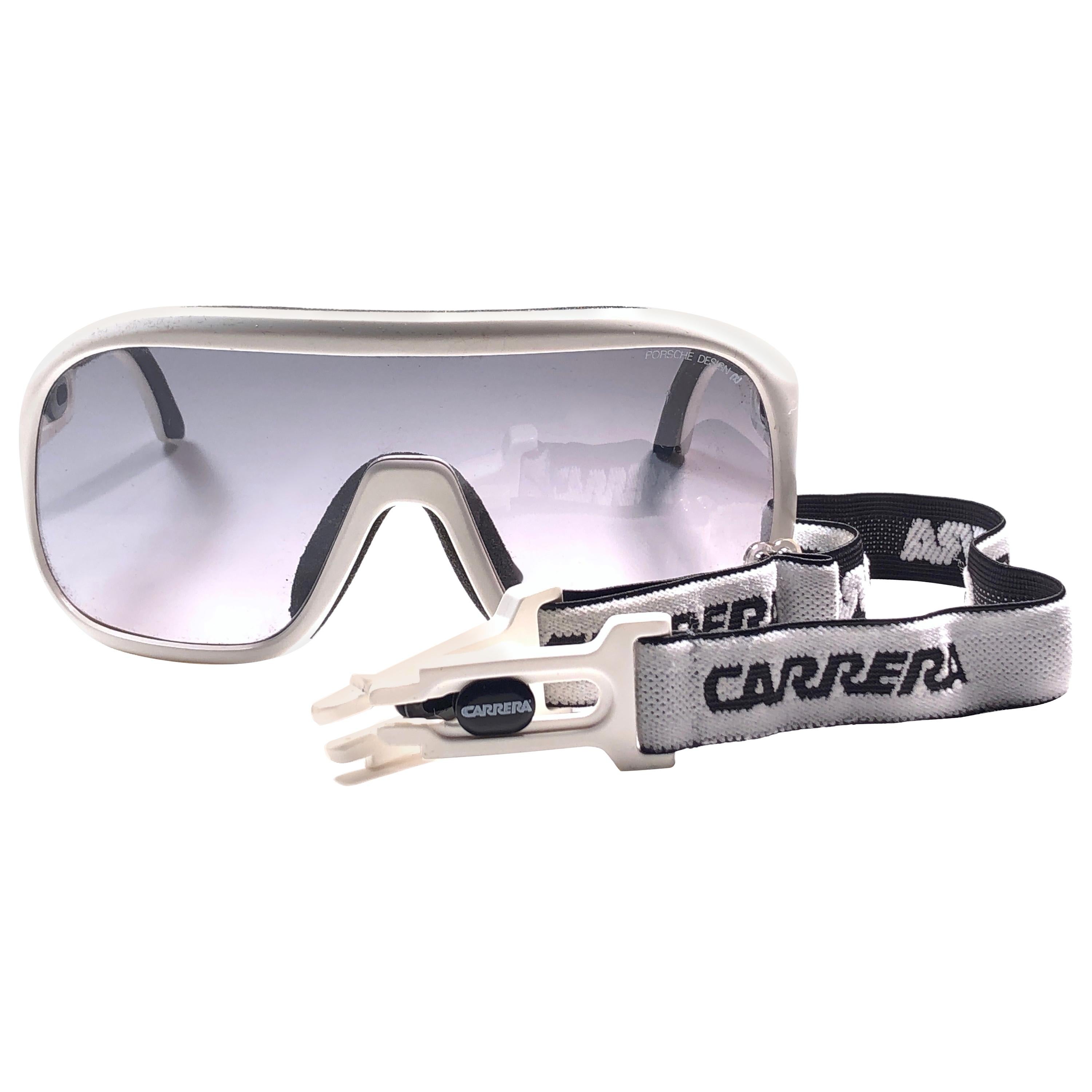 New Vintage Carrera Aviator 5625 White Ski Sunglasses Austria 1980 For Sale