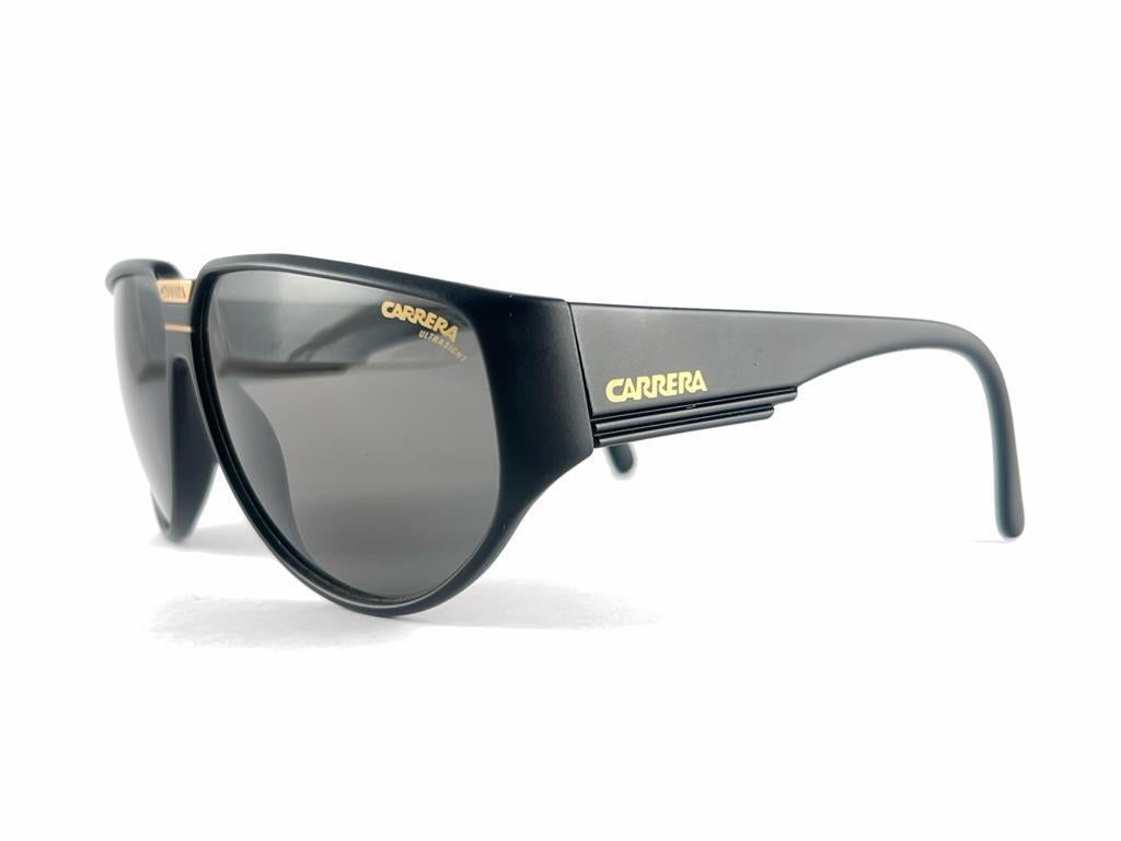 Women's or Men's New Vintage Carrera Oversized Black Ultrasight Sports Sunglasses Made in Germany For Sale