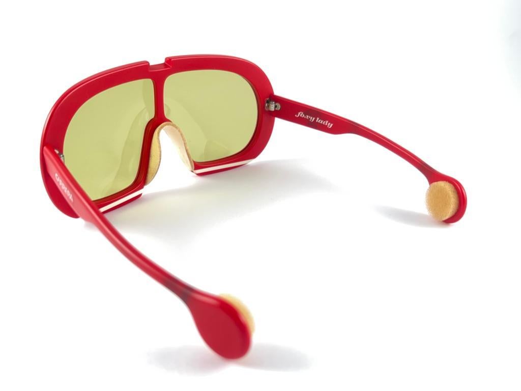 New Vintage Carrera Red Foxy Lady Sports  Yellow Lens Sunglasses 1970'S Austria For Sale 9