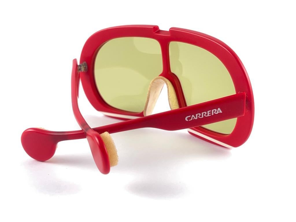 New Vintage Carrera Red Foxy Lady Sports  Yellow Lens Sunglasses 1970'S Austria For Sale 10