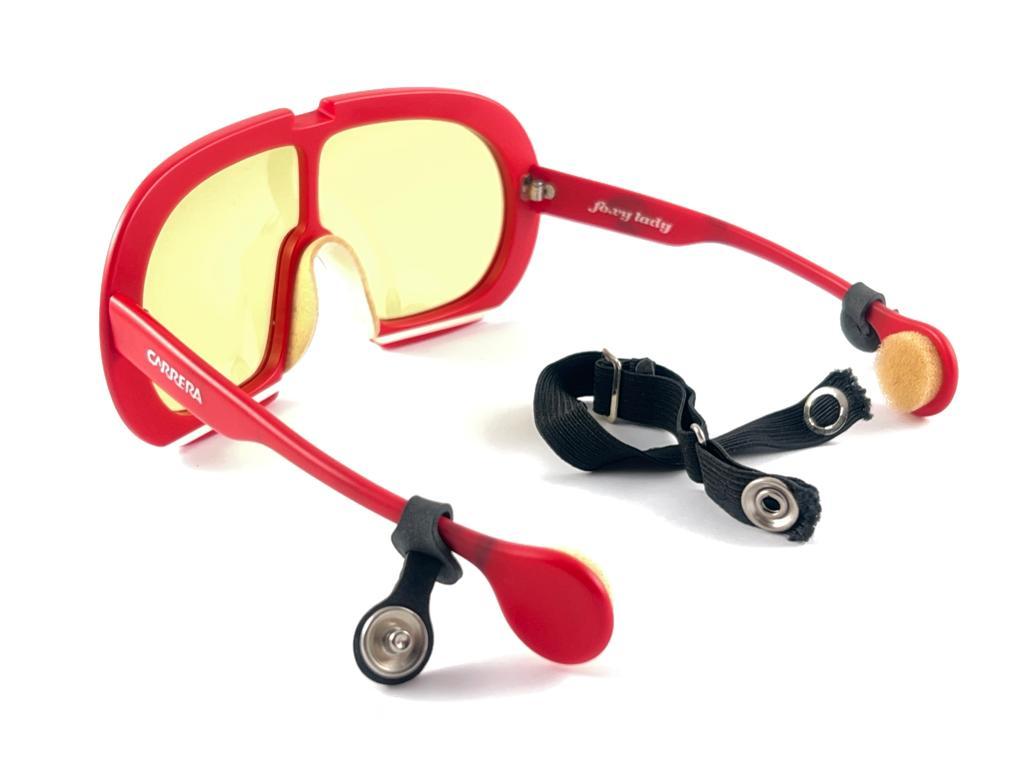 Neu Vintage Carrera Rote Fuchs-Damen Sport  Gelbe Lens-Sonnenbrille 1970er Jahre Österreich im Angebot 11