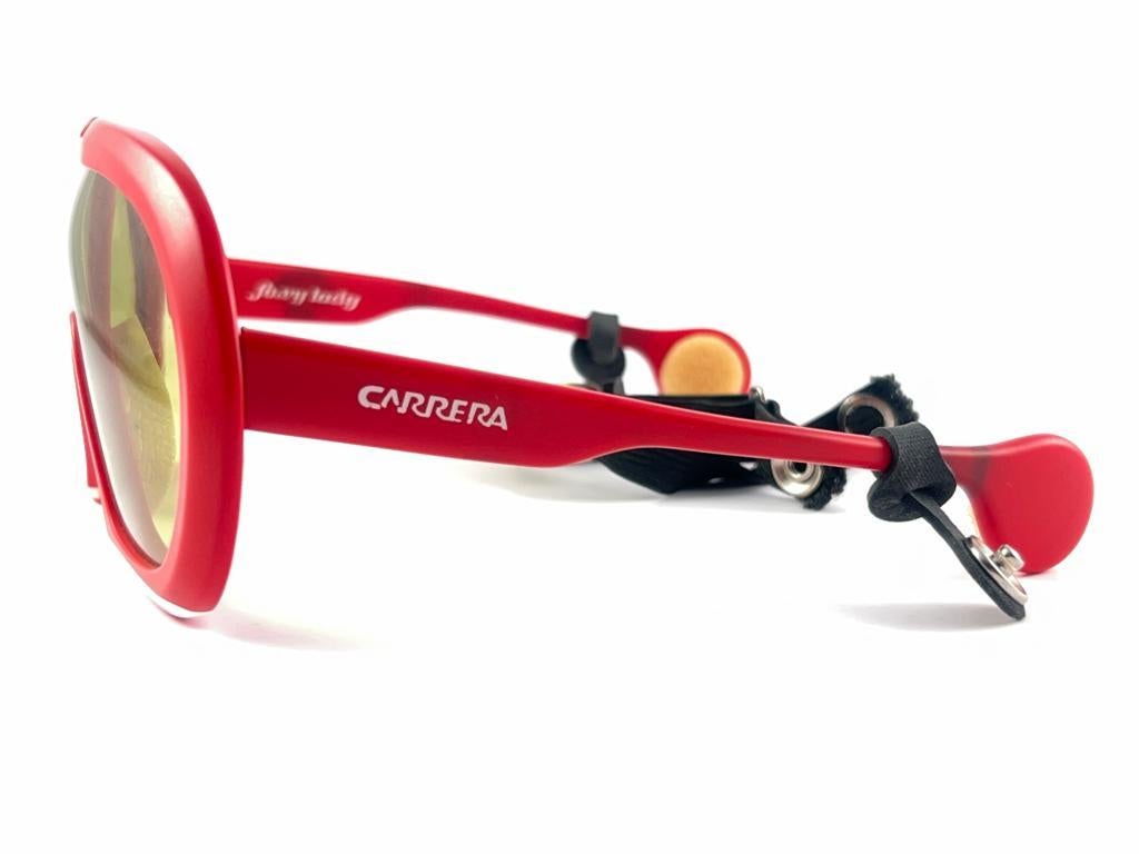 New Vintage Carrera Red Foxy Lady Sports  Yellow Lens Sunglasses 1970'S Austria For Sale 12