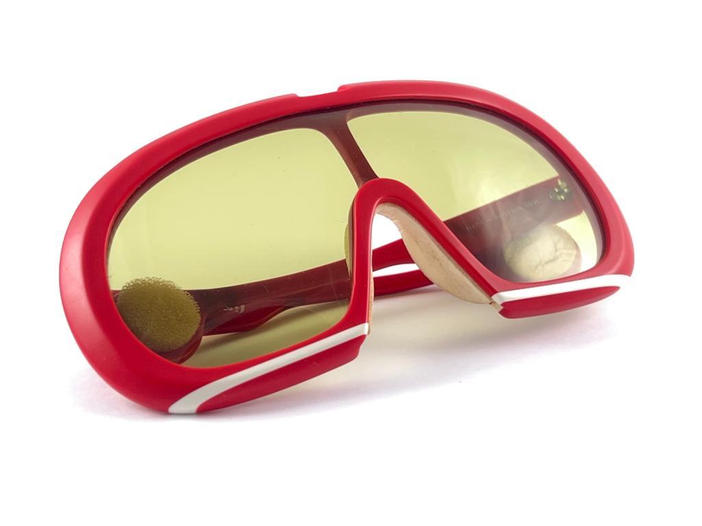 New Vintage Carrera Red Foxy Lady Sports  Yellow Lens Sunglasses 1970'S Austria For Sale 14