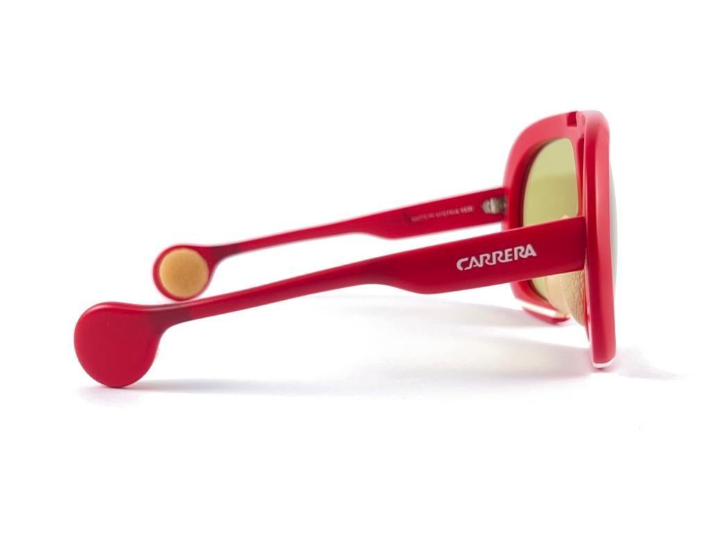 Neu Vintage Carrera Rote Fuchs-Damen Sport  Gelbe Lens-Sonnenbrille 1970er Jahre Österreich im Zustand „Hervorragend“ im Angebot in Baleares, Baleares