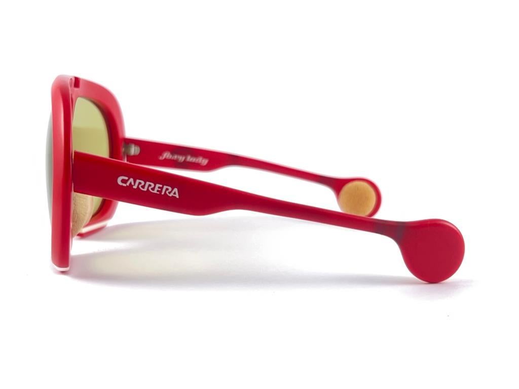 Neu Vintage Carrera Rote Fuchs-Damen Sport  Gelbe Lens-Sonnenbrille 1970er Jahre Österreich für Damen oder Herren im Angebot