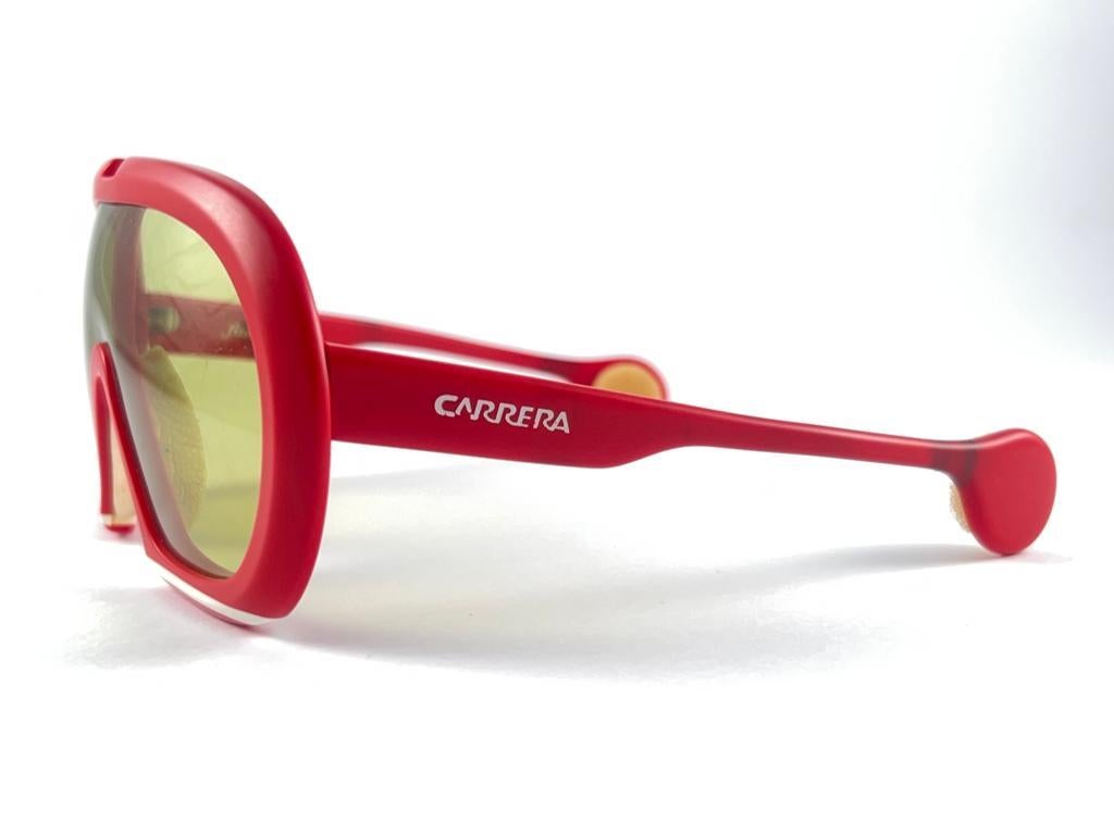 New Vintage Carrera Red Foxy Lady Sports  Yellow Lens Sunglasses 1970'S Austria For Sale 2