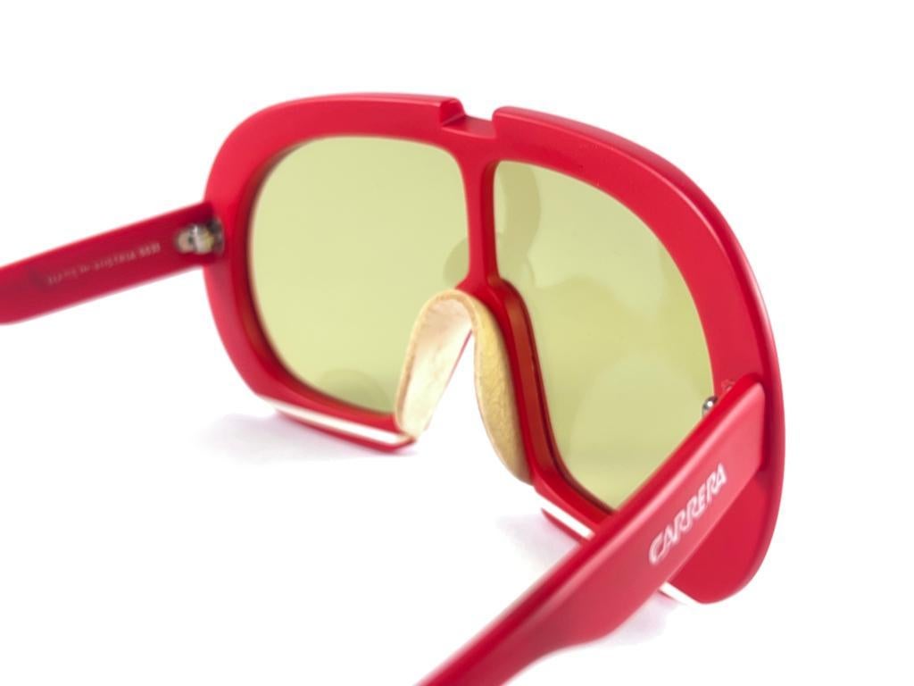 New Vintage Carrera Red Foxy Lady Sports  Yellow Lens Sunglasses 1970'S Austria For Sale 4