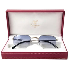 New Vintage Cartier Broadway Platine 49 22 Half Frame France 1990 Sunglasses