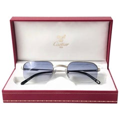 New Vintage Cartier Broadway Platine 51 22 Half Frame France 1990 Sunglasses