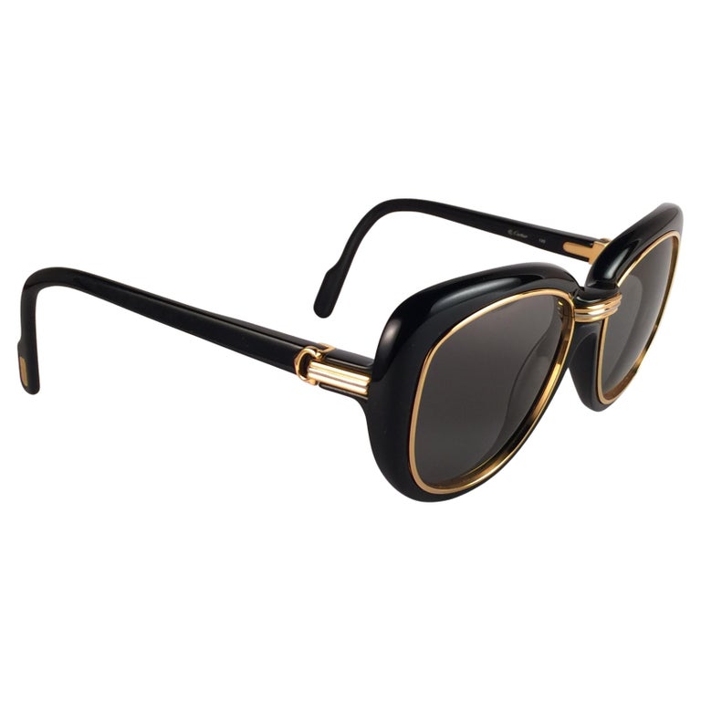 Vintage Cartier conquete sunglasses- gold and black New Authentic Vintage Cartier Conquete Sunglasses C. Black  main image 4