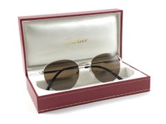 Neu Vintage Cartier Colissee Platin versilbert 51 20 Rahmen Frankreich 1990 Sonnenbrille, Neu, Vintage