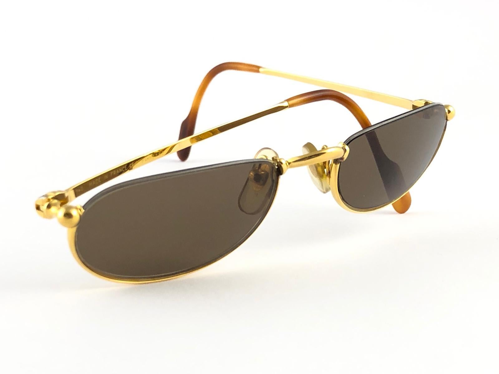 New Vintage Cartier Demilune Half Frame Medium Reading France Sunglasses 3