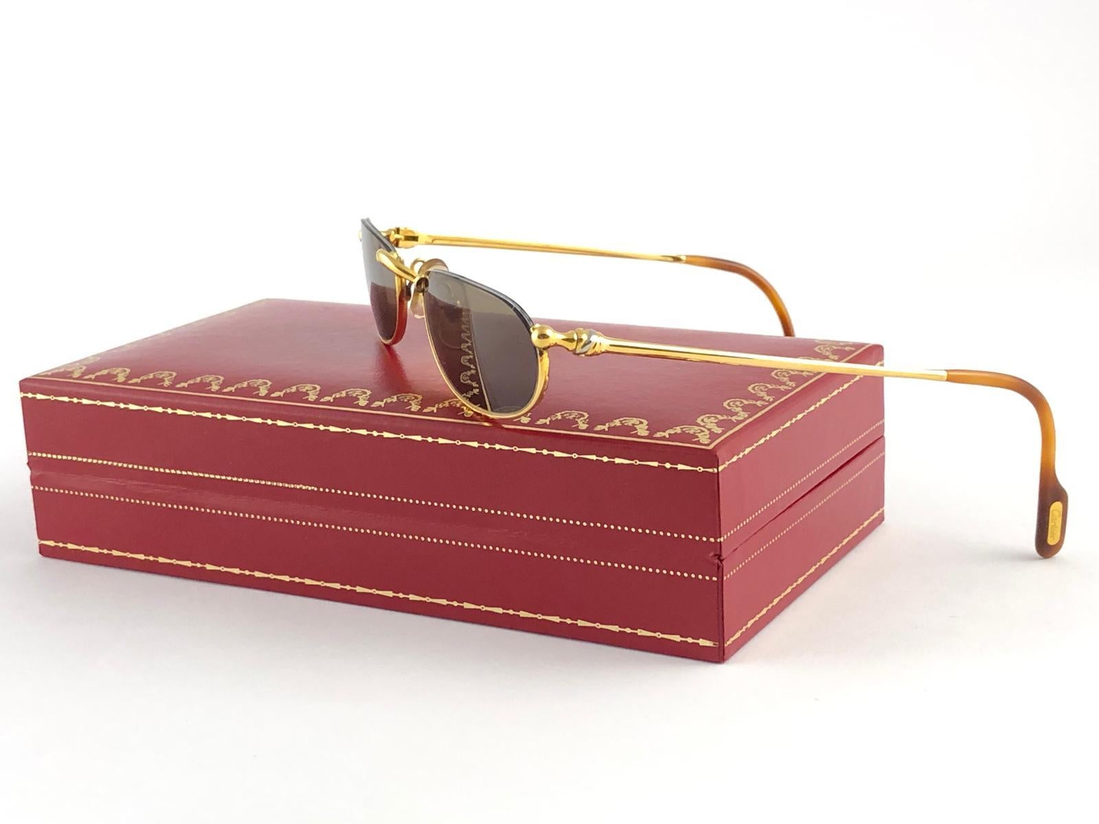 New Vintage Cartier Demilune Half Frame Medium Reading France Sunglasses 4