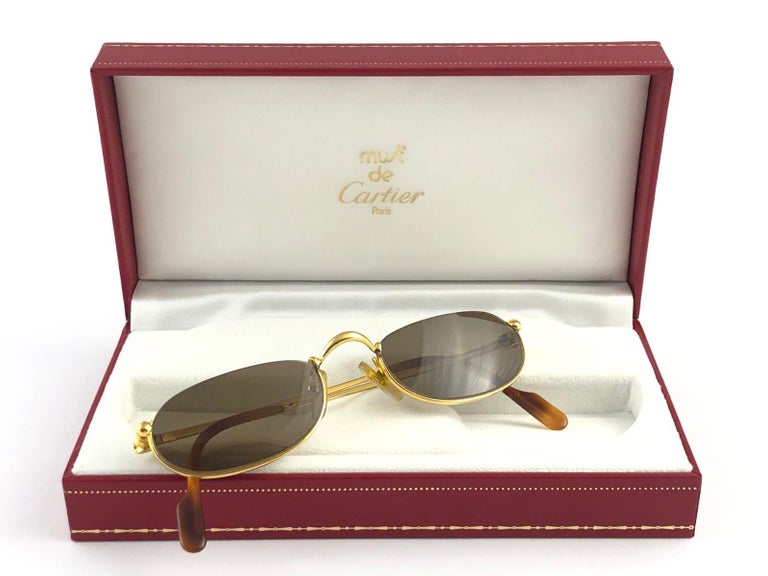 New Vintage Cartier Demilune Half Frame Medium Reading France Sunglasses  For Sale at 1stDibs