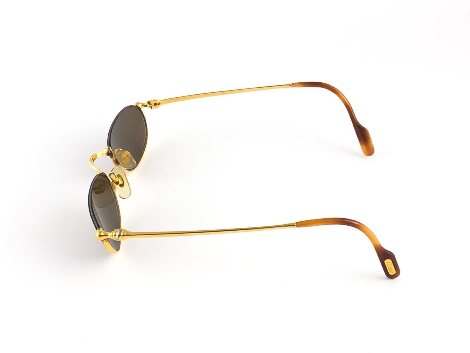 New Vintage Cartier Demilune Half Frame Medium Reading France Sunglasses In New Condition In Baleares, Baleares