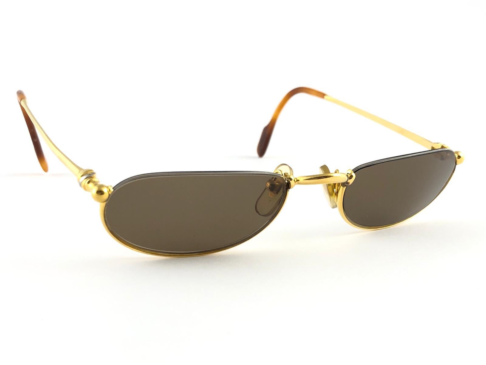 New Vintage Cartier Demilune Half Frame Medium Reading France Sunglasses 1