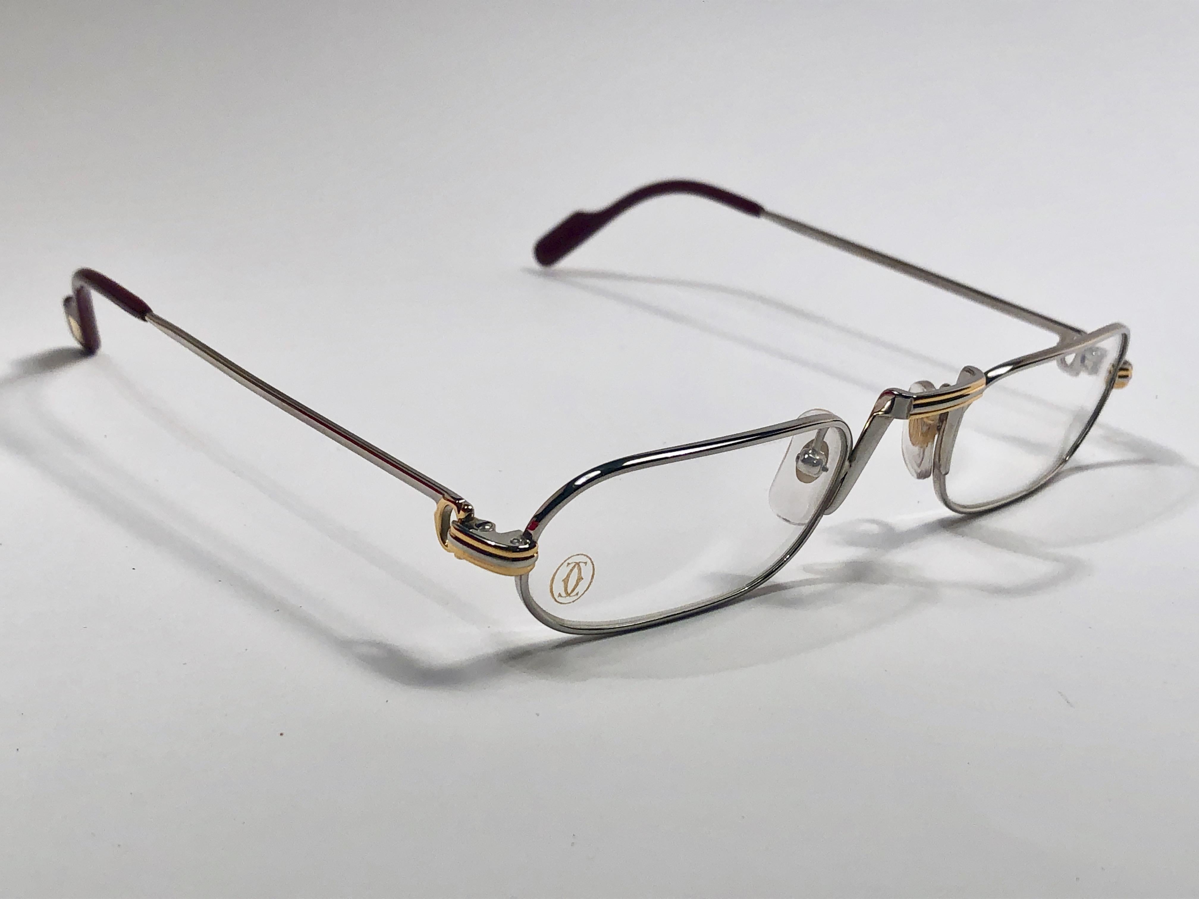 Neu Vintage Cartier Demilune Vendome Platin 50mm Lese France Sonnenbrille für Damen oder Herren im Angebot