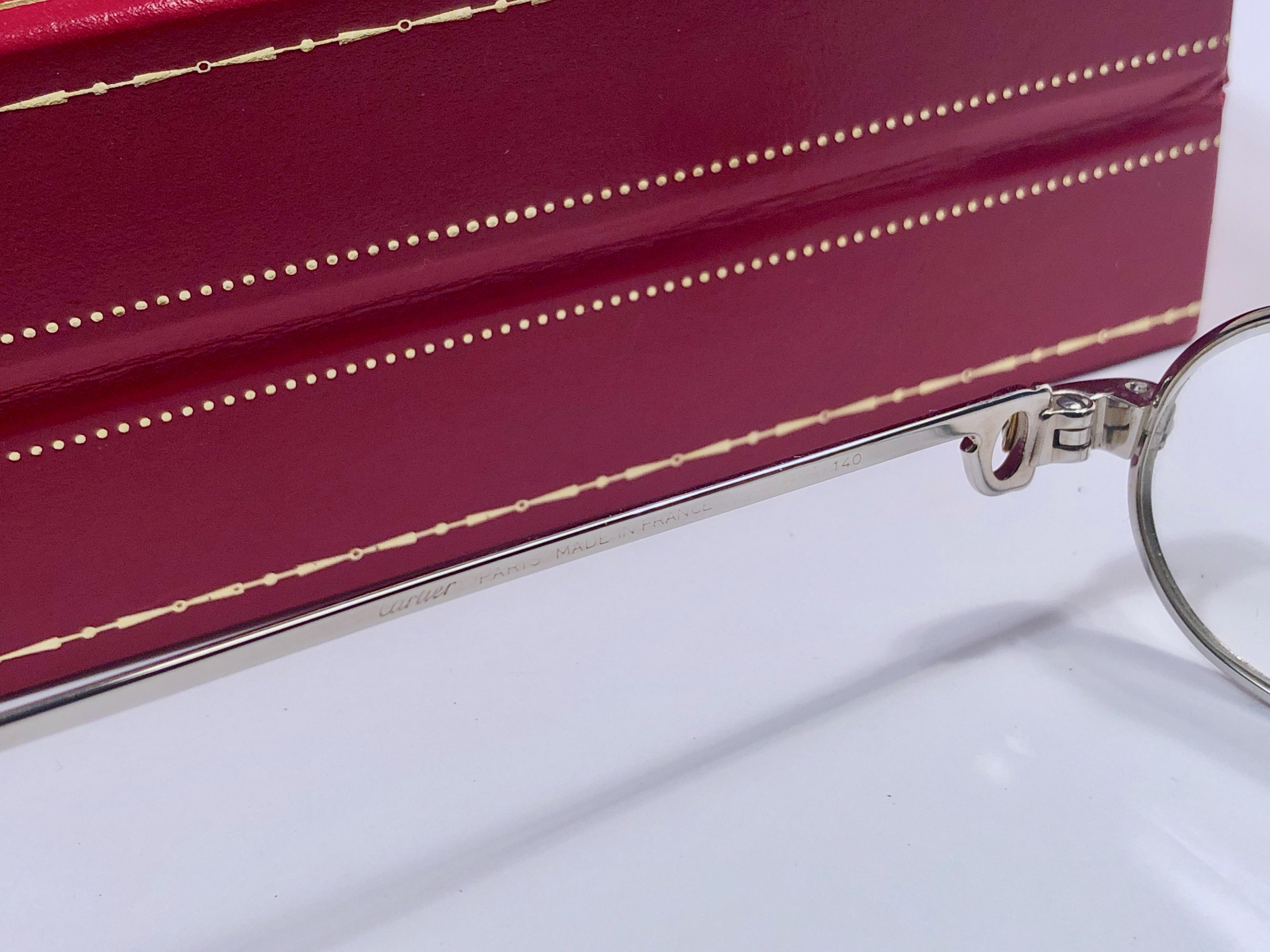 Nuevo Vintage Cartier Demilune Vendome Platine 50mm Lectura Francia Gafas de sol en venta 2
