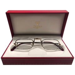 Lunettes de soleil vintage Demilune Vendome Platine 50mm Reading France de Cartier, neuves