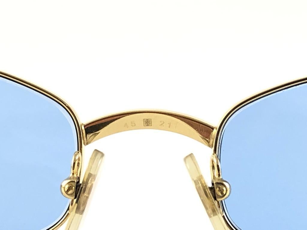 New Vintage Cartier Ginger 45mm Gold Brushed Plated Sunglasses France 5