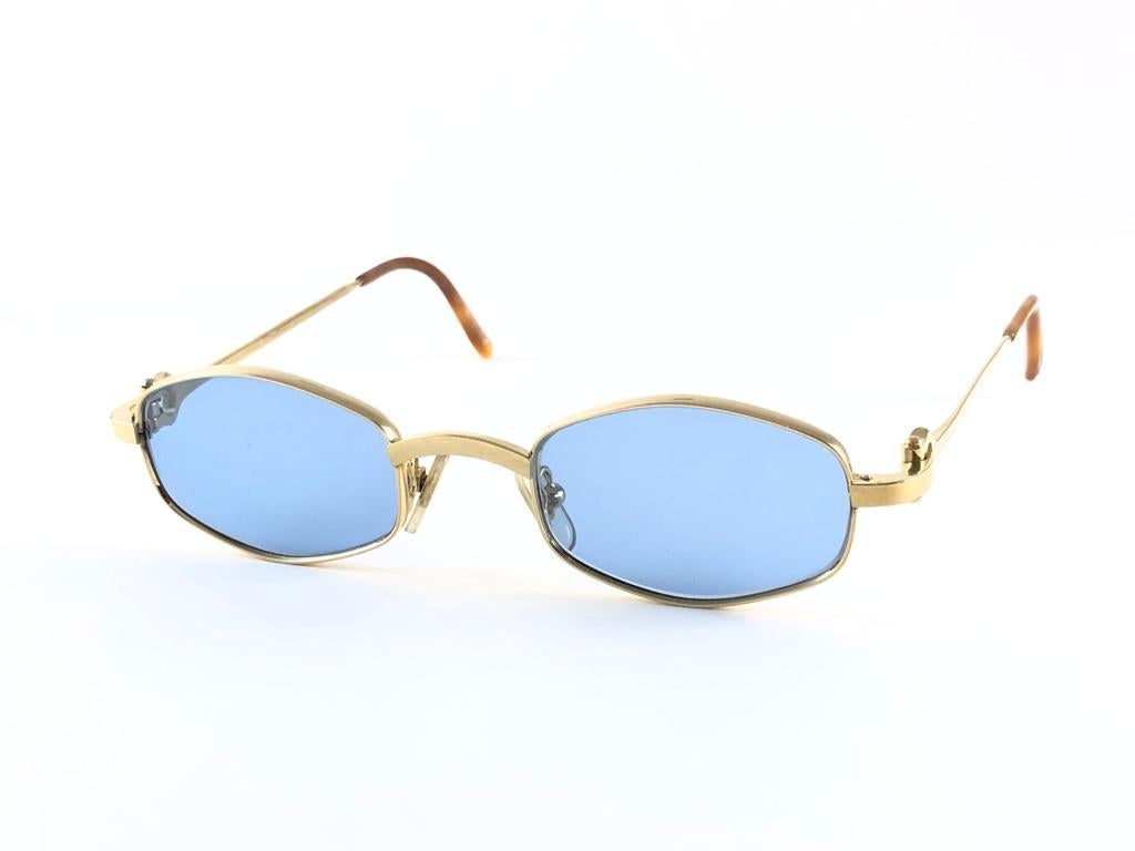 New Vintage Cartier Ginger 45mm Gold Brushed Plated Sunglasses France 1