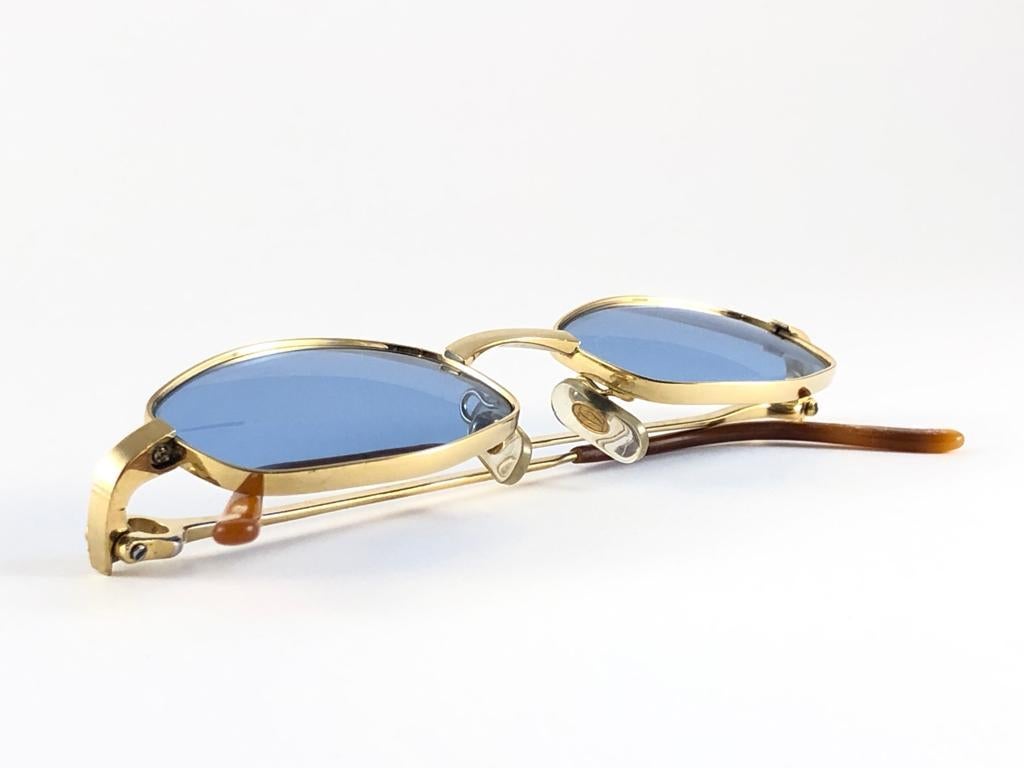 Neu Vintage Cartier Ginger 48mm Gold gebürstete versilberte Sonnenbrille, Frankreich im Angebot 5