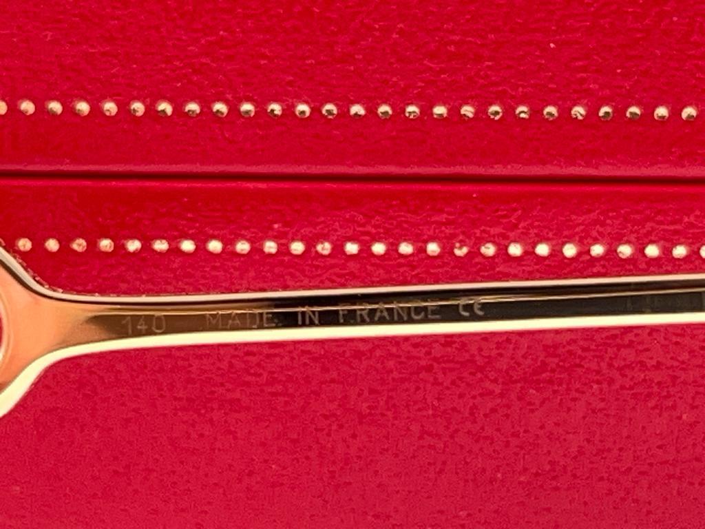 New Vintage Cartier Ginger 48mm Gold Brushed Plated Sunglasses France Neuf - En vente à Baleares, Baleares