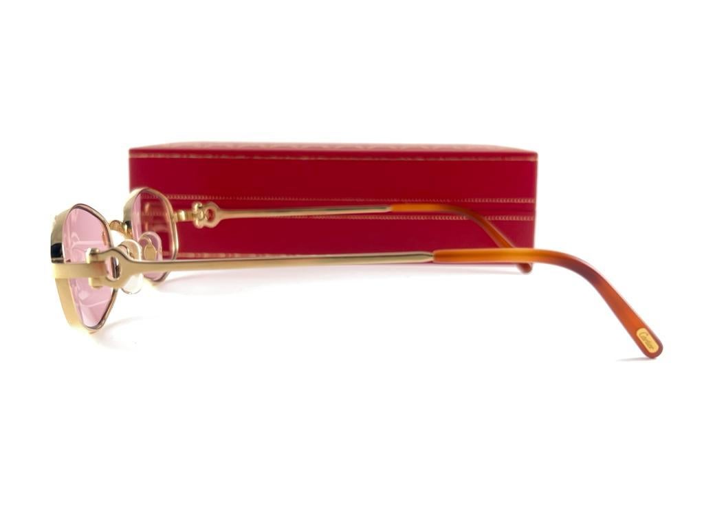 New Vintage Cartier Ginger 48mm Placcato oro Occhiali da sole Francia In condizioni Nuovo a Baleares, Baleares