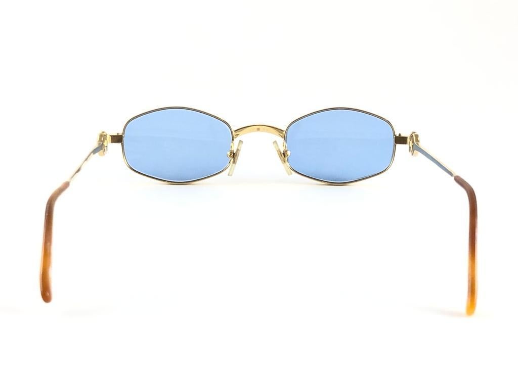 Neu Vintage Cartier Ginger 48mm Gold gebürstete versilberte Sonnenbrille, Frankreich im Angebot 3