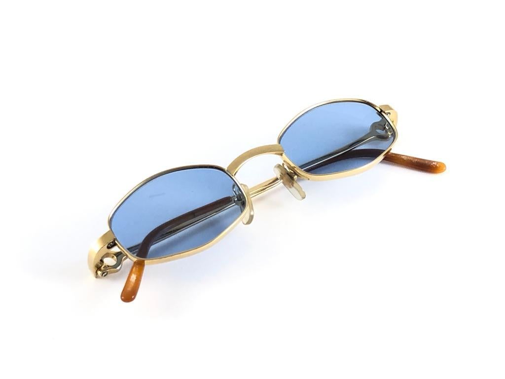 Neu Vintage Cartier Ginger 48mm Gold gebürstete versilberte Sonnenbrille, Frankreich im Angebot 4