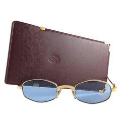 New Vintage Cartier Ginger 48mm Gold Brushed Plated Sunglasses France
