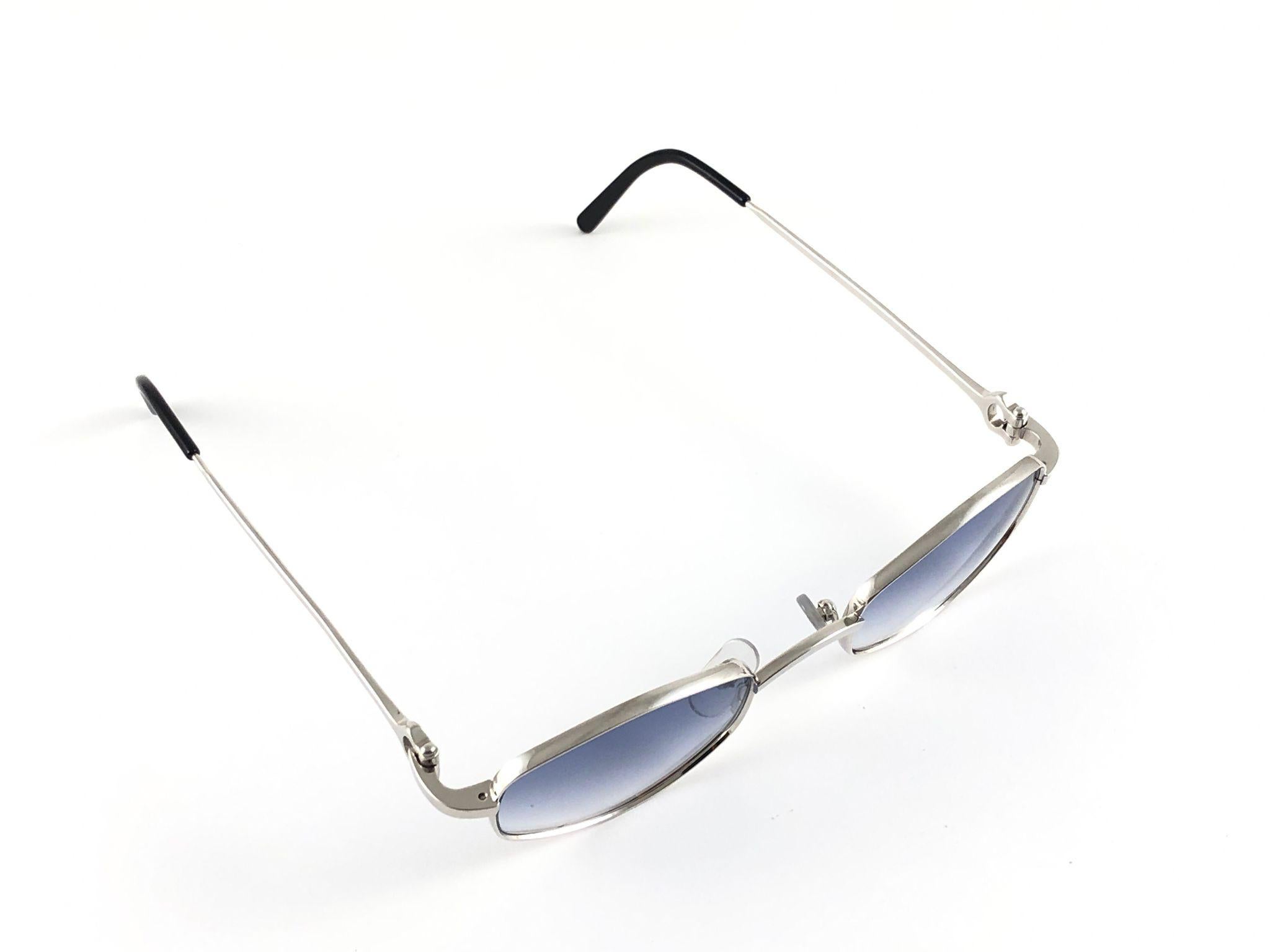 New Vintage Cartier Ginger 48mm Platine Brushed Plated Sunglasses France In New Condition In Baleares, Baleares
