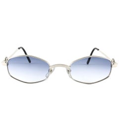 Vintage Cartier Ingwer 48mm Platin-Sonnenbrille, gebürstet und plattiert, Frankreich