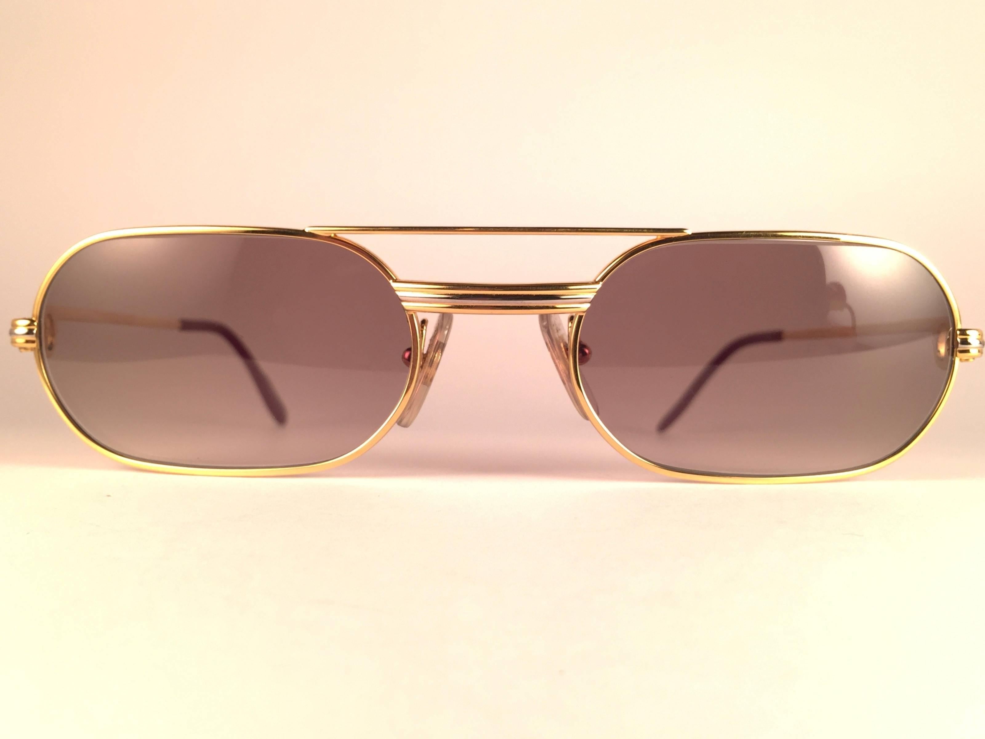 New Vintage Cartier Louis Vendome Medium 53mm France Sunglasses  For Sale 1
