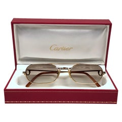 Neue Vintage Cartier Must Santos Medium 53mm Frankreich Sonnenbrille